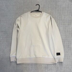 Men’s Stori active wear by Katy Hearn off white ribbed sweatshirt size medium